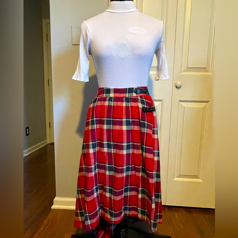 Plaid Hi-Low Skirt